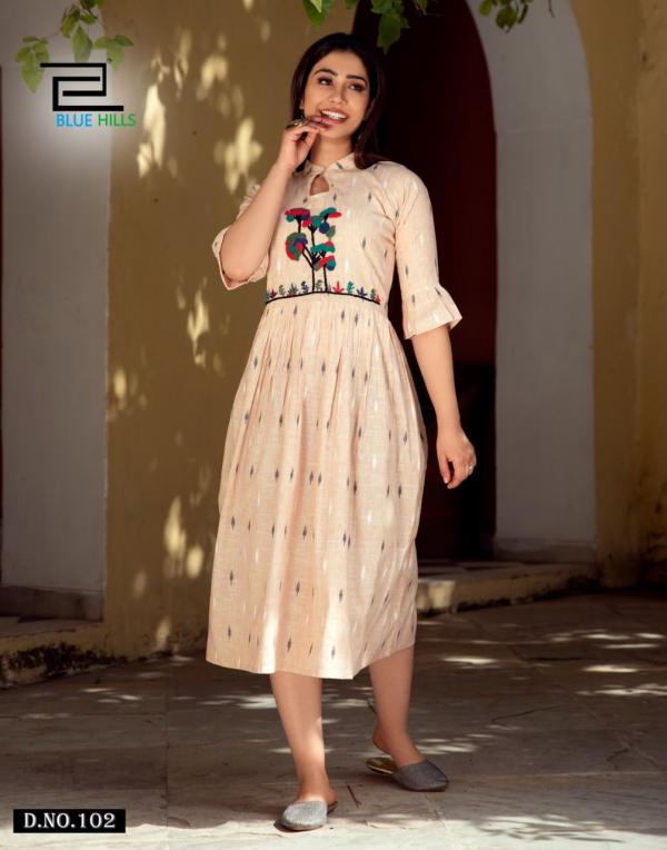 Blue Hills Sugar Rayon Beautiful Thread Work Kurti